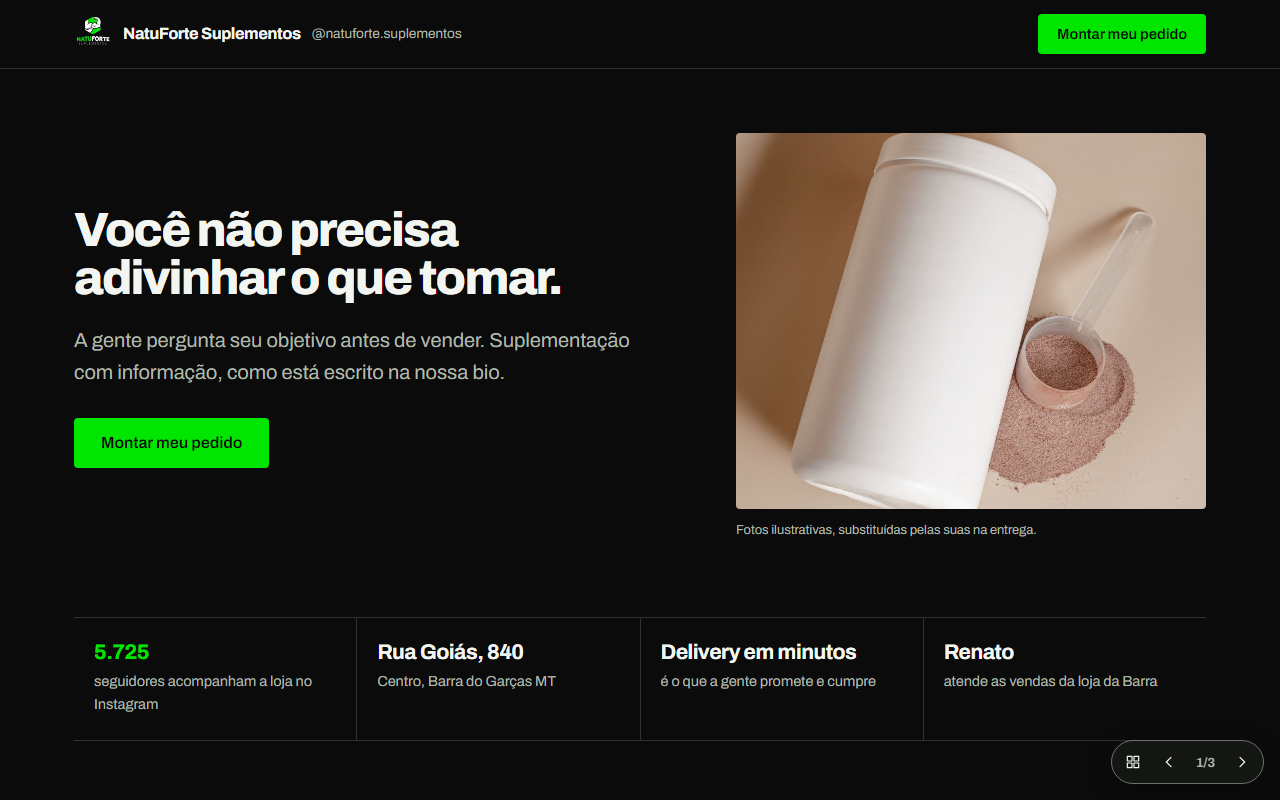 Captura da proposta 1, Suplementação com informação
